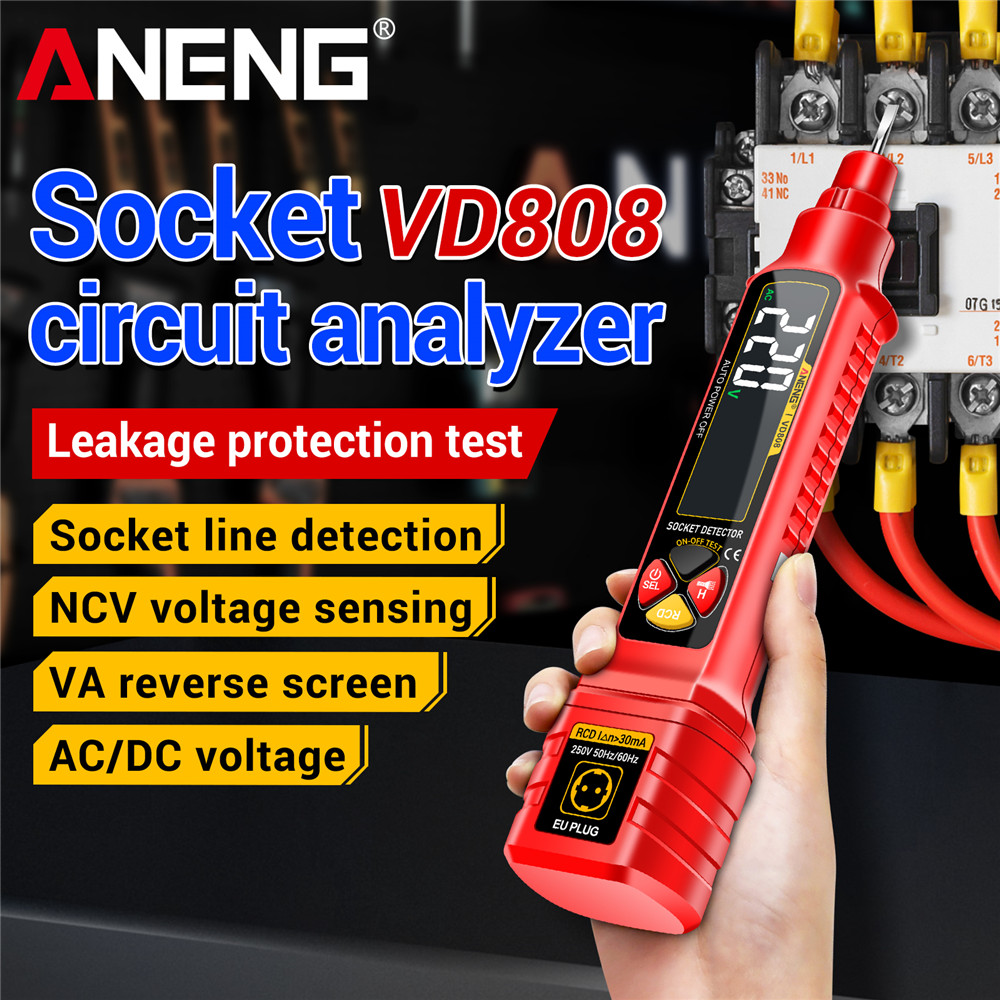 소켓 전력 테스터 ANENG VD808 직업적인 선 탐 - Power Tools Voltage 리뷰 및 가격