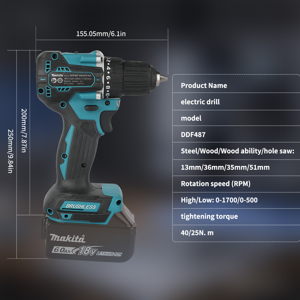 18V 브러시리스 무선 드릴 410W 40N·m 2단  - Power Tools On Sale 리뷰 및 가격