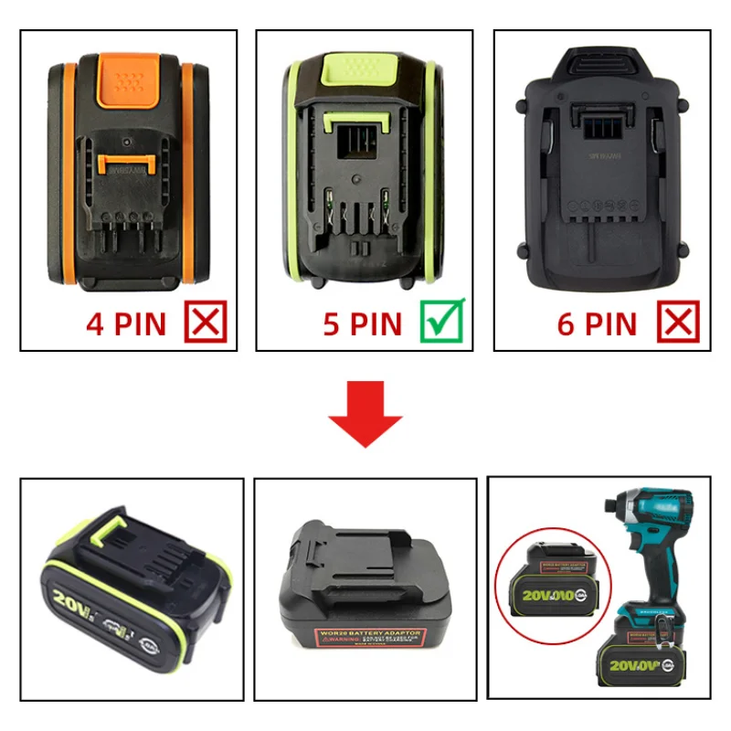 Kress Big Feet용 Worx 20v용 리튬 배 - Power Tools Battery Adapter 리뷰 및 가격