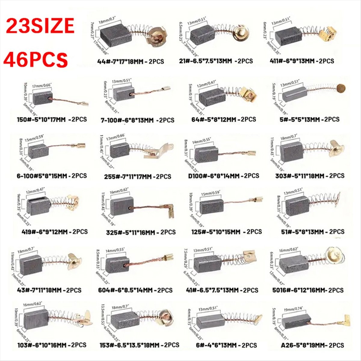 DT89 HOT 46개 전기 모터 카본 브러쉬 23가지 - Power Tools Carbon Brush 리뷰 및 가격