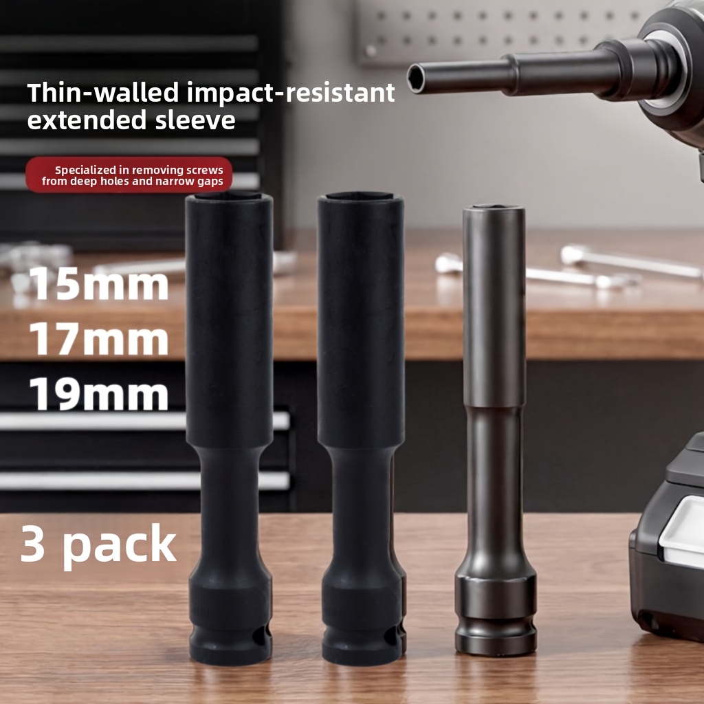 1/3개입 1/2인치 확장형 얇은 벽 임팩트 소켓 세트 - Power Tools Pneumatic 리뷰 및 가격