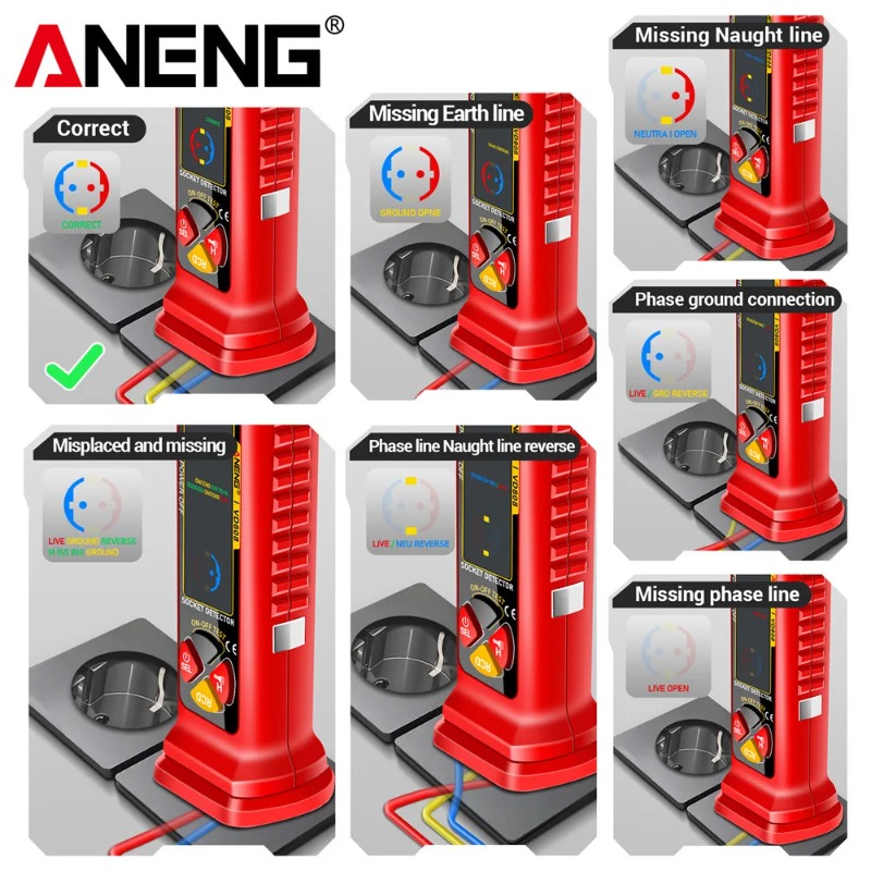 ANENG VD808 소켓 위상 측정기 누전 테스트기  - Power Tools Voltage 리뷰 및 가격